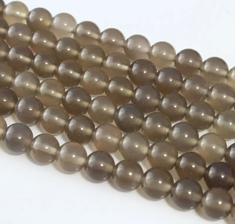 

Baihande Natural Grey Agate Stone 4 6 8 10 12mm A Class 15inch Round Onyx Gemstone Loose Beads For Bracelet DIY Jewelry Making