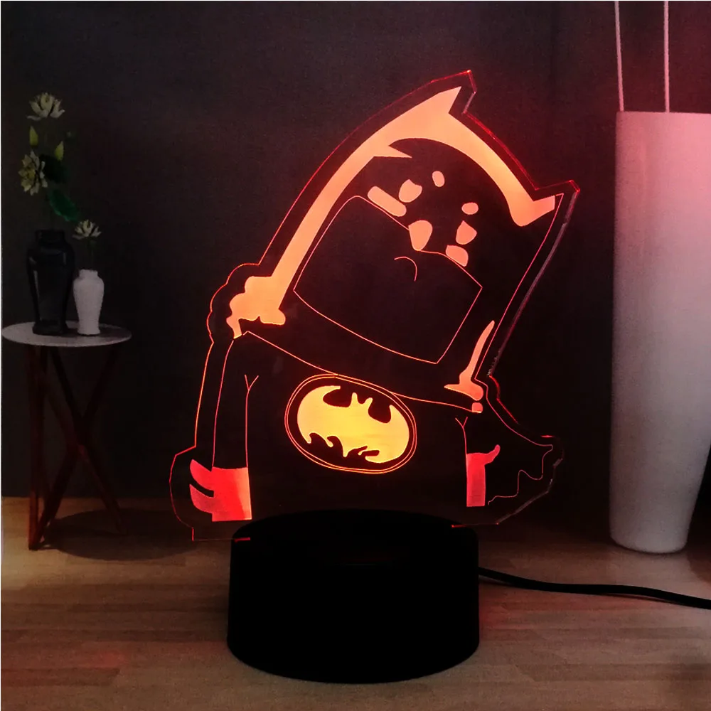 Милый Marvel мультфильм супер герой Бэтмен блеск LED акриловая панель 7 цветов USB
