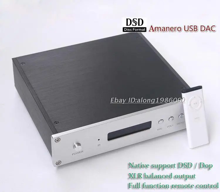 Готовая ES9038PRO ЦАП DSD/XLR выход+ пульт+ Amanero USB карта