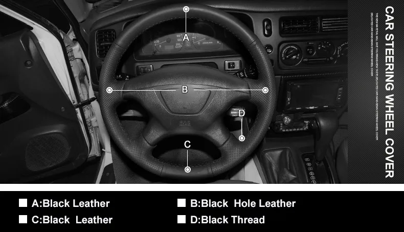 Mewant для Mitsubishi Pajero Sport 2004 Montero Sport черный Микро волокно искусственная кожа Чехол рулевого колеса автомобиля аксессуары