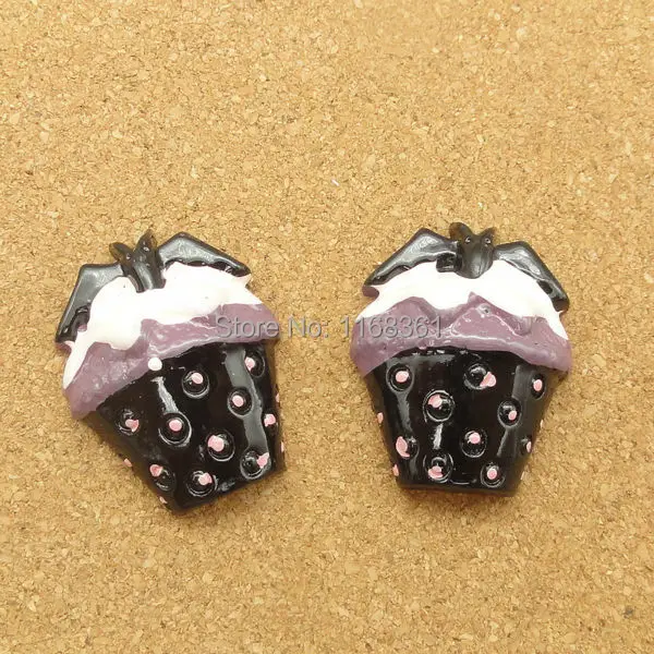 

5pcs/lot resin flat back Halloween bat candy Icecream 25mm Cabochons Hair Bow Center DIY Christmas decration C119-6