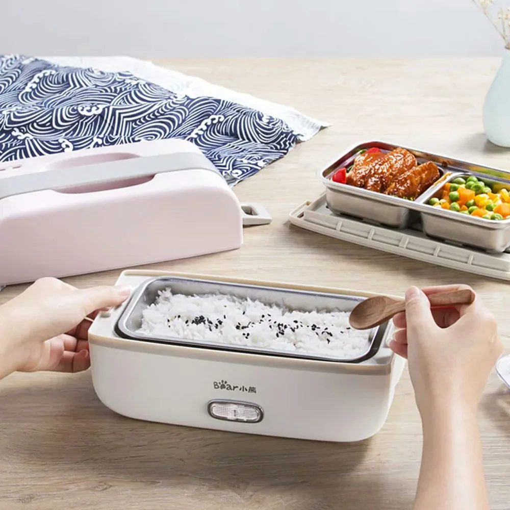 

220v Portable Electric Heating Lunch Box Food Storage Warmer Made By PP Removable Food Container For Home Lunch Box for Kids