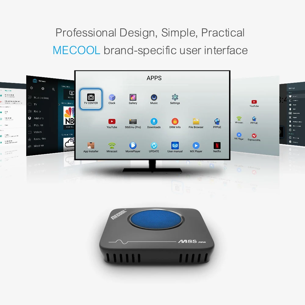 ТВ-приставка MECOOL M8S Max Amlogic S912, 3 Гб ОЗУ, 32 Гб ПЗУ, 2,4 ГБ, 5,8 ГБ, Wi-Fi, BT4.0, 100 Мбит/с, 4 K, VP9, H.265, телеприставка