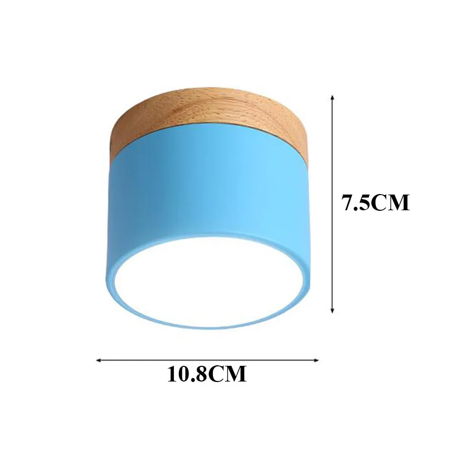 Thrisdar 12 Вт Деревянный алюминиевый светодиодный точечный осветитель поверхностного монтажа светодиодный светильник для кухни спальни прохода Светодиодная лампа на потолок в Коридор светильник - Испускаемый цвет: Blue Body