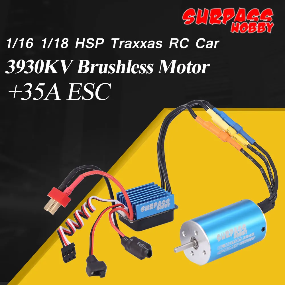 Бессенсорный бесщеточный двигатель SURPASS HOBBY 2845 3930KV с 35A бесщеточным ESC Combo для HSP HPI