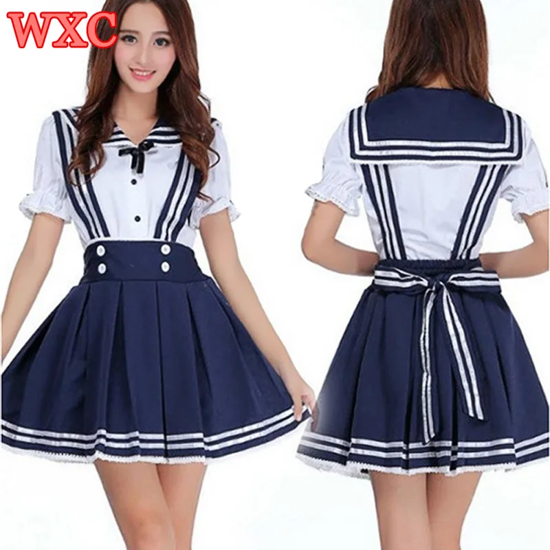 Japanese School Uniform Cosplay Anime Maid Sailor Lolita Dress Striped ...