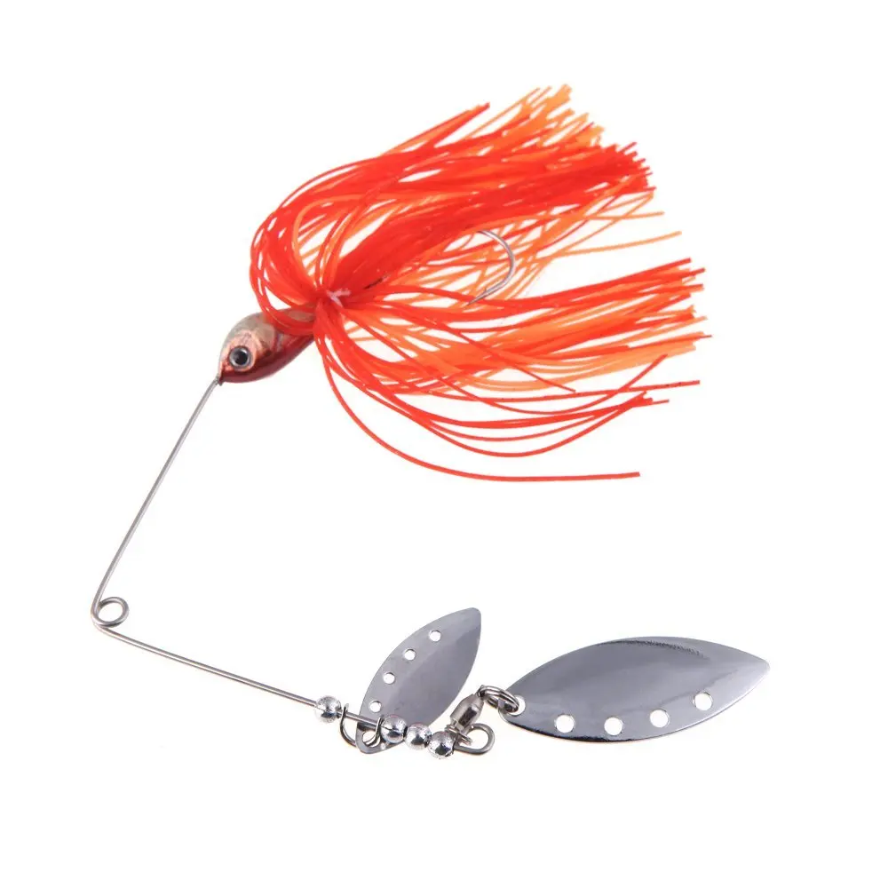 

17g freshwater fishing lures hard spinner bait with Jig Hook (red-gray)