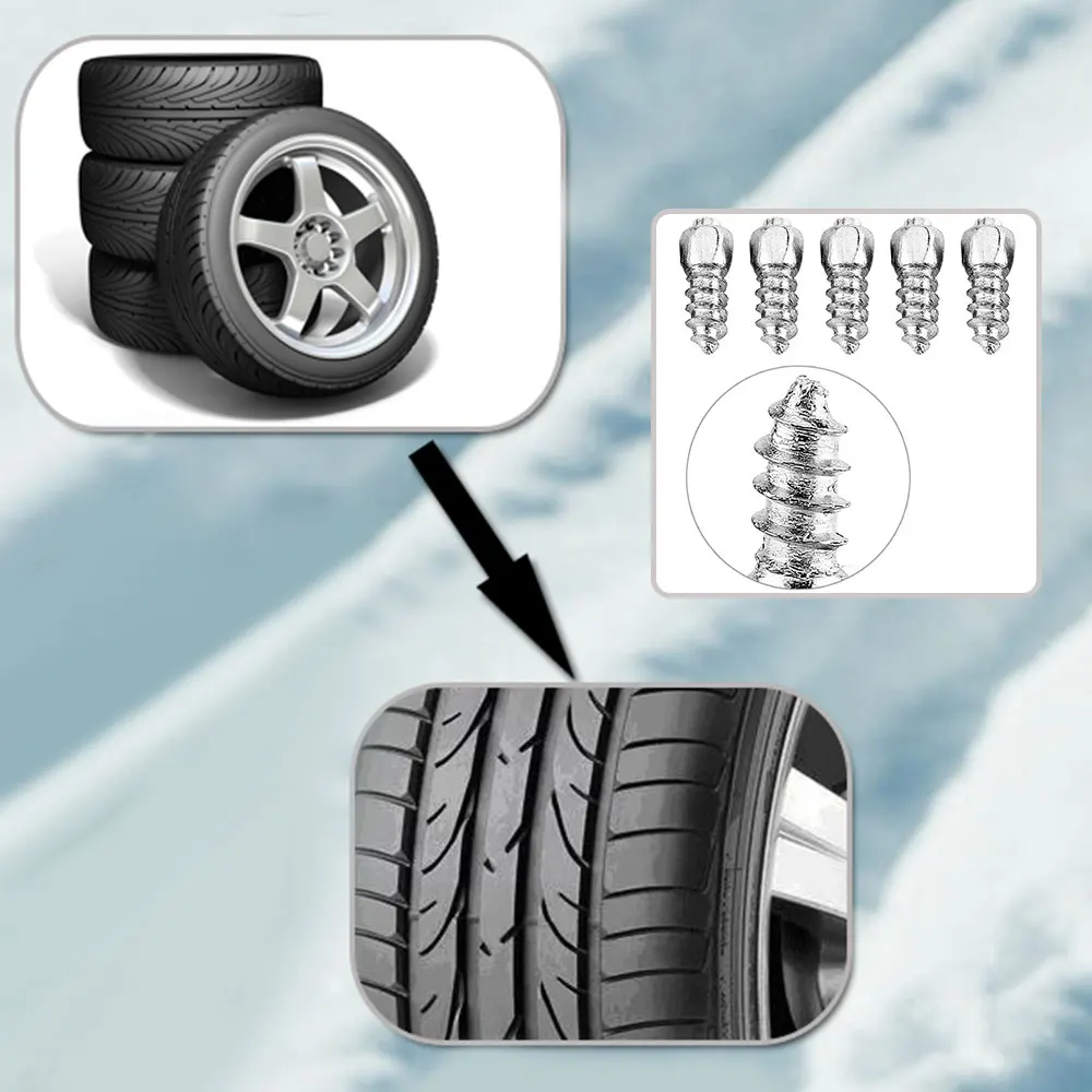 

100Pcs Winter Car Vehicle Anti Slip Steel Screw Stud Wheel Tire Snow Nail