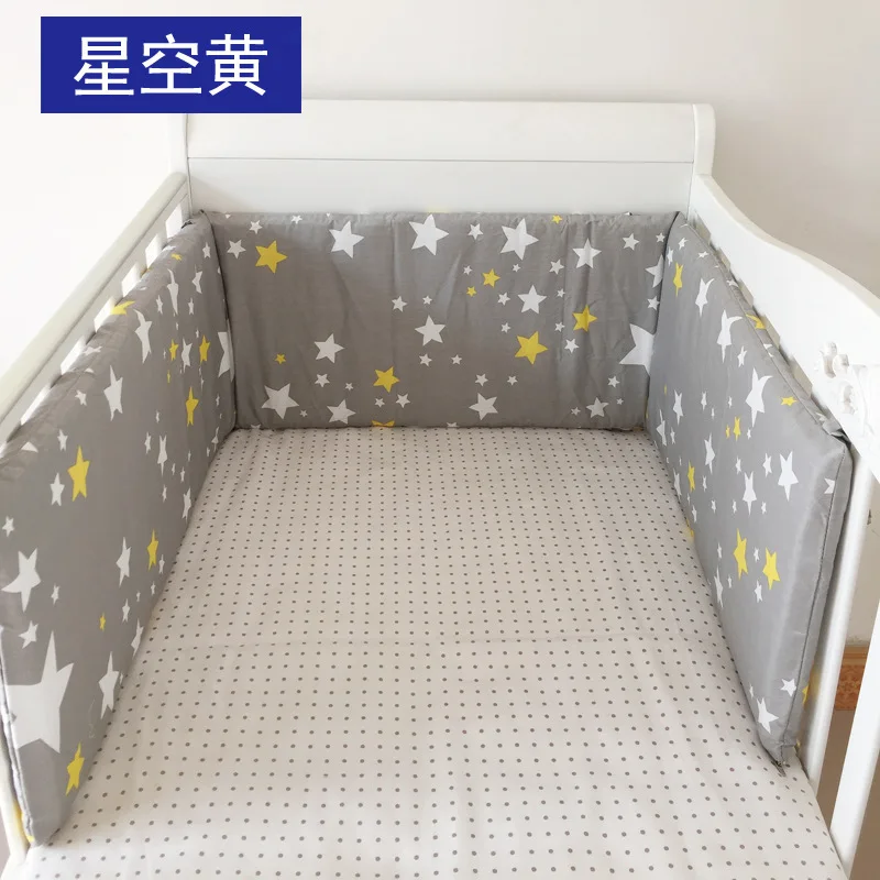 Горячая Детская кровать кроватки бампер U-образный съемный хлопок новорожденного бамперы для кормления защита для кроватки для безопасное ограждение линии 180*30 см - Цвет: xingkonghuang