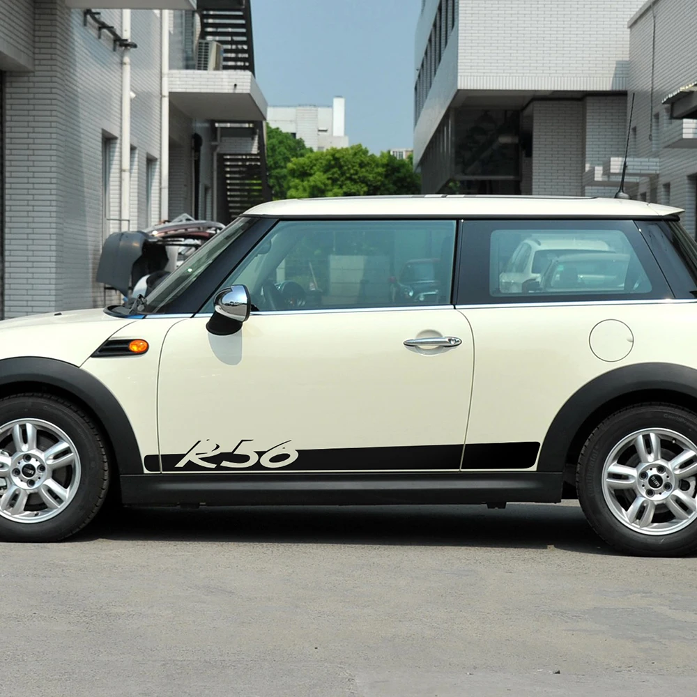 

2 Pieces of Car Styling Door Side Stripe Skirt Decal Stickers R56 Logo Decoration for BMW MINI Cooper R56 Accessories-9 colors