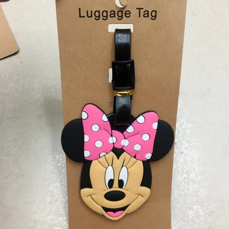 Disney мультфильм забор Микки Маус Минни чемодан ID адрес держатель багажные таблички на багаж переносная бирка дорожный Багаж ПВХ бирка