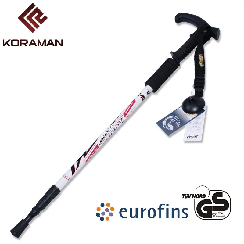 Beste NIEUWE Outdoor super licht sticks telescopische opvouwbare aluminium afdrukken klim mountain wandelstok T handvat crutch 65 135 cm