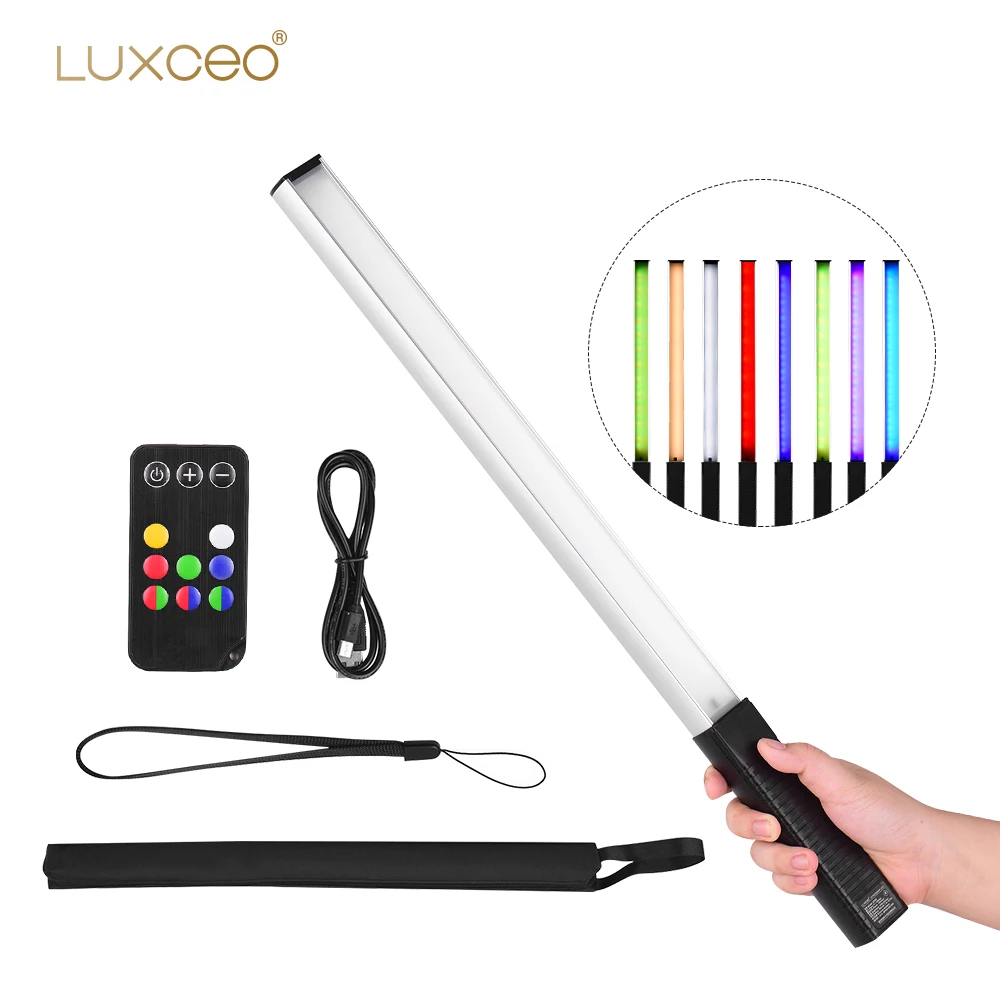 

Photography Handheld Light 3000K/5750K/RGB Color LED Video Light Wand Colorful Stick Carrying Bag Remote Control Lighting Kit