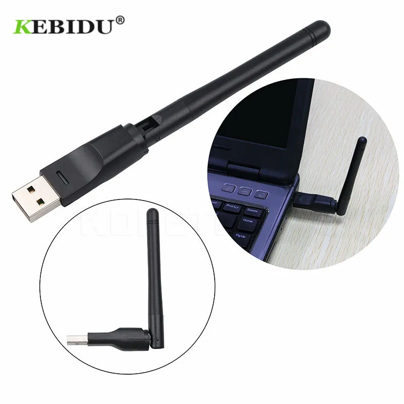 

KEBIEU 150Mbps USB Wireless Adapter WIFI USB 2.0 Network Card 2.4GHz Adapter with Antenna Chipset Ralink MT-7601 for PC