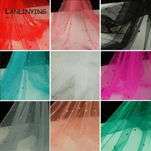 Высококачественная кружевная ткань из тюля с бусинами, элегантный дизайн, Свадебное кружево, Модный Французский сетчатый материал для бисера, кружевная ткань D440