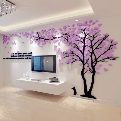 

Creative tree 3d three-dimensional acrylic wall sticker painting living room sofa TV background wall room decoration