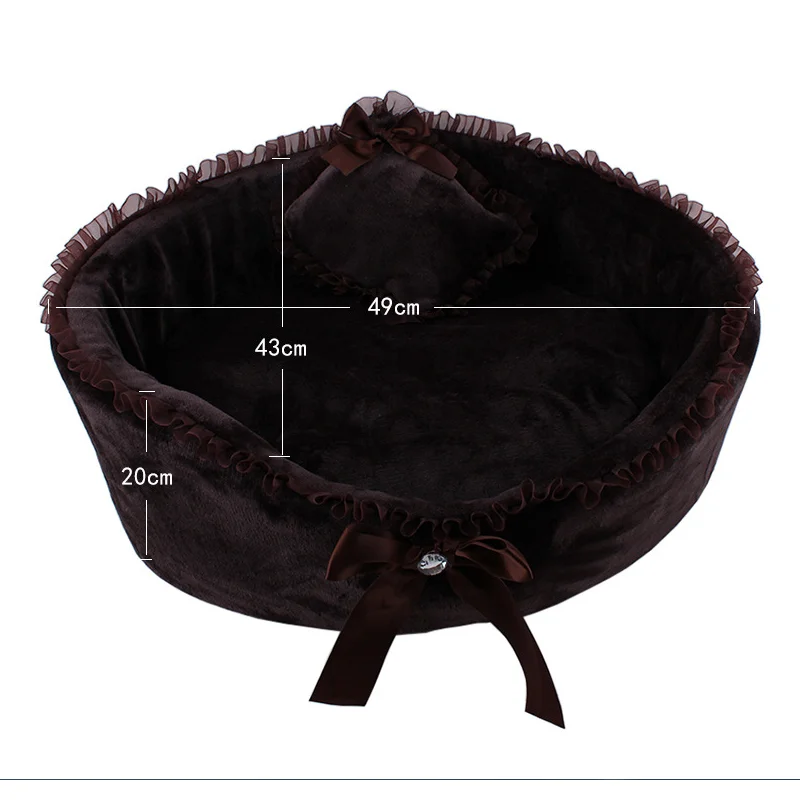 

New Fashionable And Elegant Design Dog Beds For Small Dogs Winter Warm Pet Dog Pad House Mat Hot Sales Lace Send Pillows