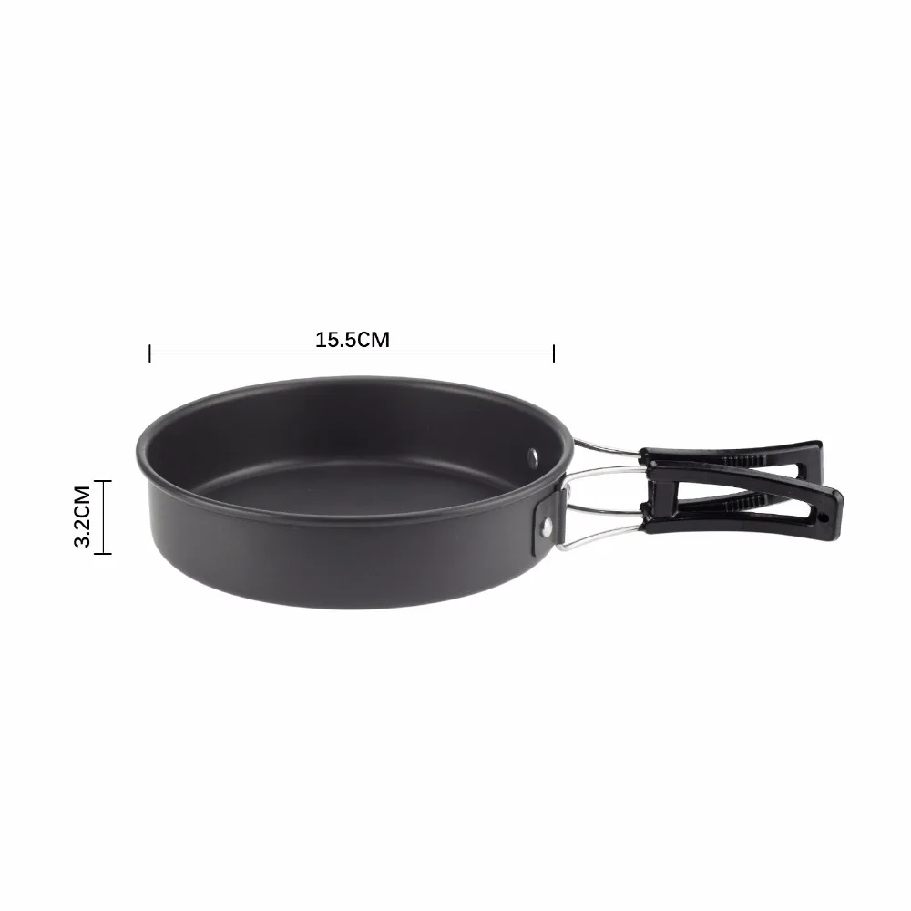 De aluminio al aire libre Camping vajilla juegos olla Pan Picnic herramientas de utensilios de cocina 1-2 personas portátil intestinal cuchara equipo de senderismo