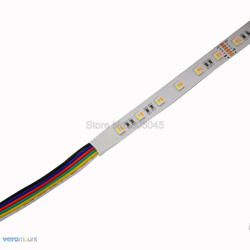 5 м/лот DC 12 В или 24 В 5050 RGB+ CCT Светодиодная лента 60 Светодиодный/м 5 цветов в 1 чип CW+ RGB+ WW цветная лента IP20 не водонепроницаемая гибкая полоса