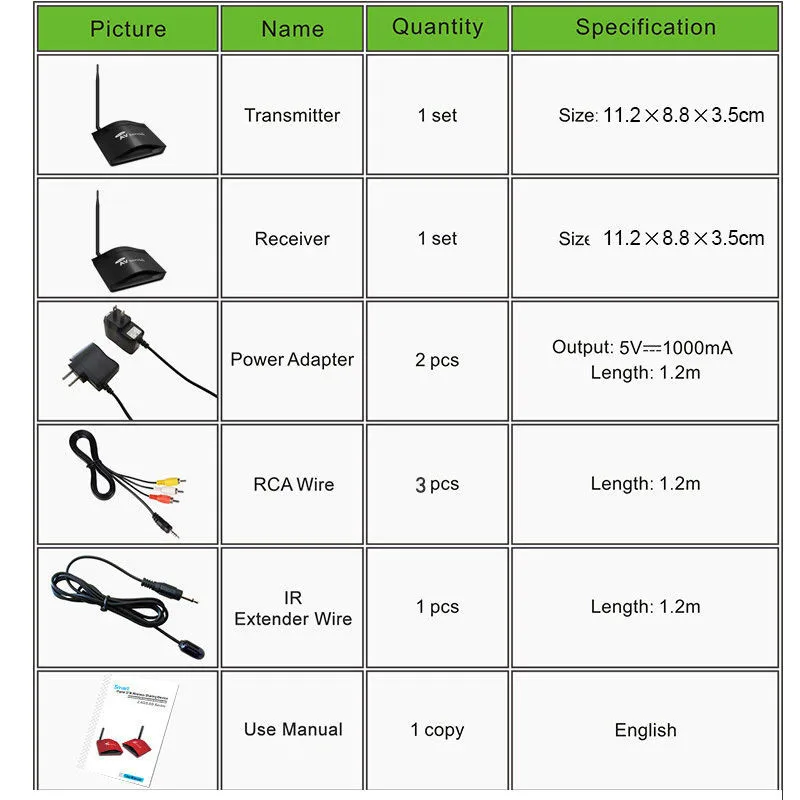 Pat 266 2.4 ГГц 350 м STB Беспроводной Long Range RCA AV Передатчик и приемник pat-266 Поддержка DVD DVR IPTV CCTV Камера спутниковый