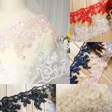 2 ярдов/партия 13 см ширина цвета ткань цветок Венеция Вышитые свадебное платье аппликация с кружевной отделкой Швейное Ремесло