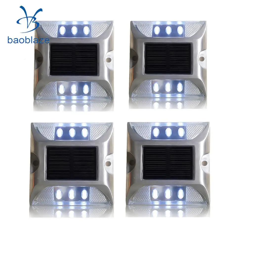 

4 Pieces Ultra Bright Outdoor Solar Power LED Light Driveway Step Road Lamp