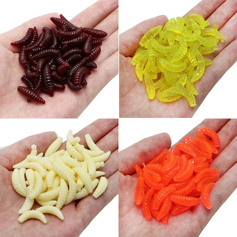 

Yuewins 30pcs Maggot Grub Soft Lure 2cm 0.3g Wobblers Fishing Lure Swimbaits Silicone Soft Bait for Fishing Peche Worms QA1072