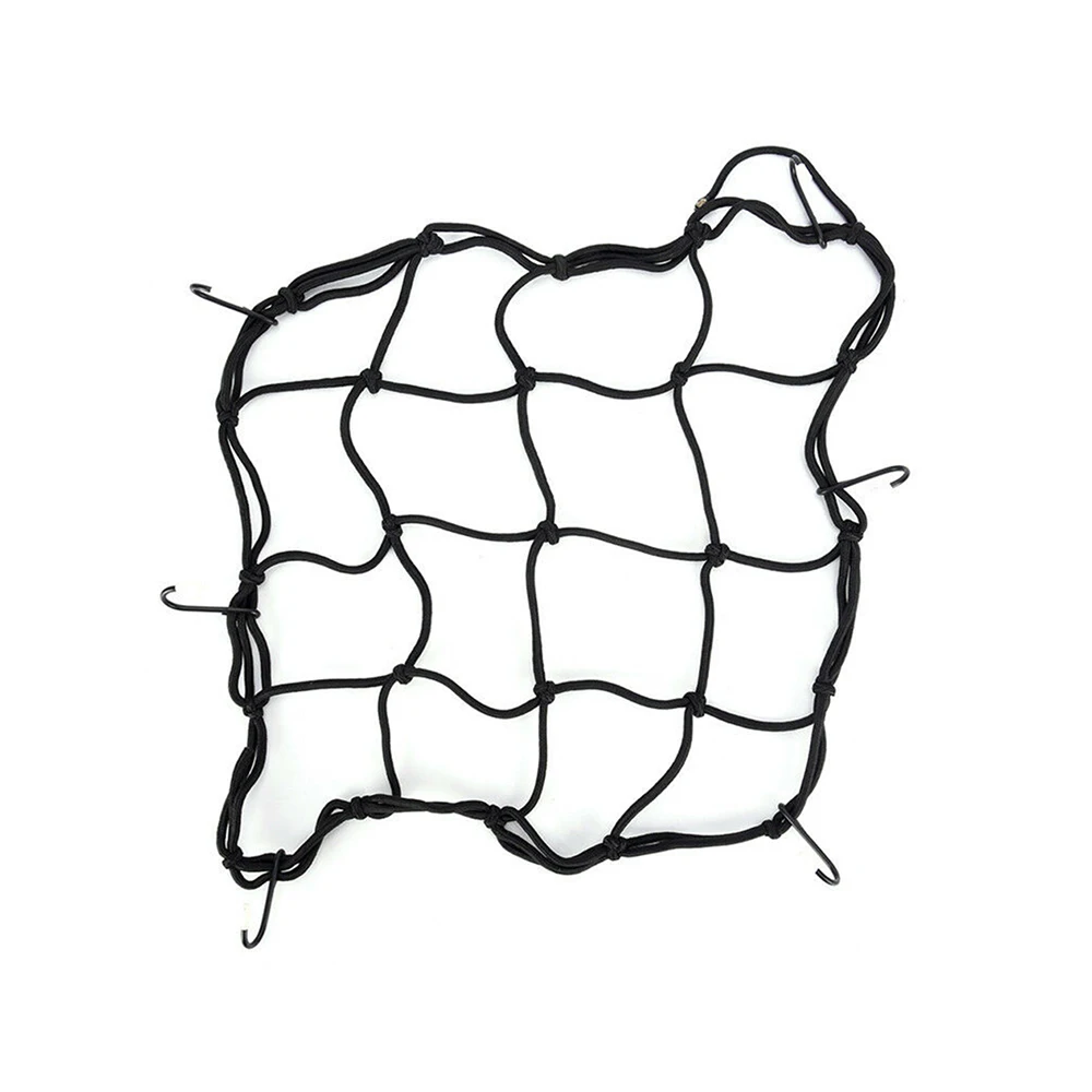 Universal Bungee Cargo Net 40*40cm Hooks Motorcycle Hold Down Fuel Tank Mesh Net Luggage Helmet Mesh Cargo Net Mesh Bungee Mesh