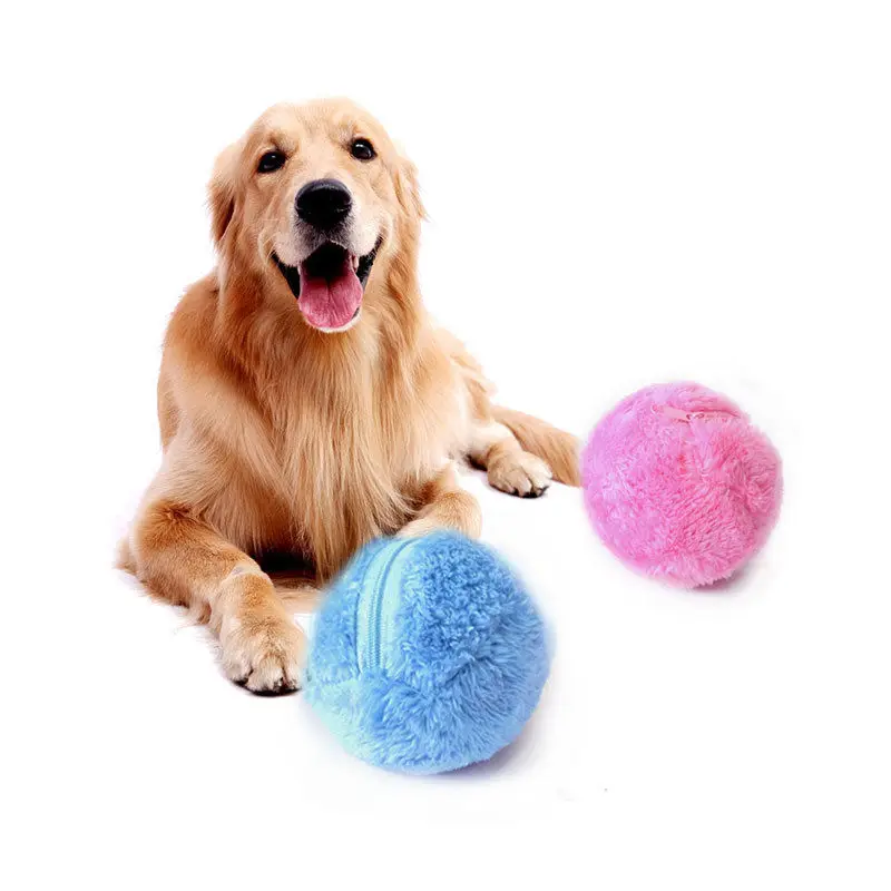 4 цвета набор электрическая игрушка мяч собака кошка игрушка автоматический домашний питомец плюшевый шар активация автоматический Шар жевание плюшевый пол чистые игрушки для домашних животных