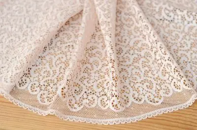 2M/lot 22 cm wide Exquisite beige white pink micro-elastic lace High-end clothing skirt dress decorative lace SC779 - Цвет: pink as picture