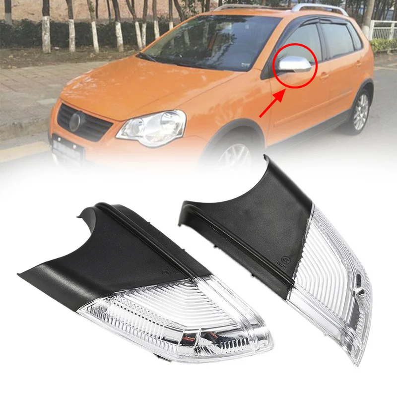

2PCs Fits for VW Polo MK4 FL 05-09 Right & Left Side View Mirror Turn Signal Side Rear Mirror Lights