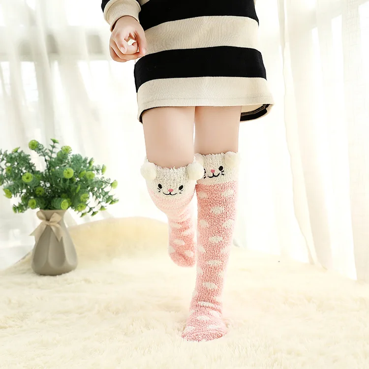 J6130 J6131 J6132 J6134 детские гольфы японские коралловые бархатные толстые носки-тапочки