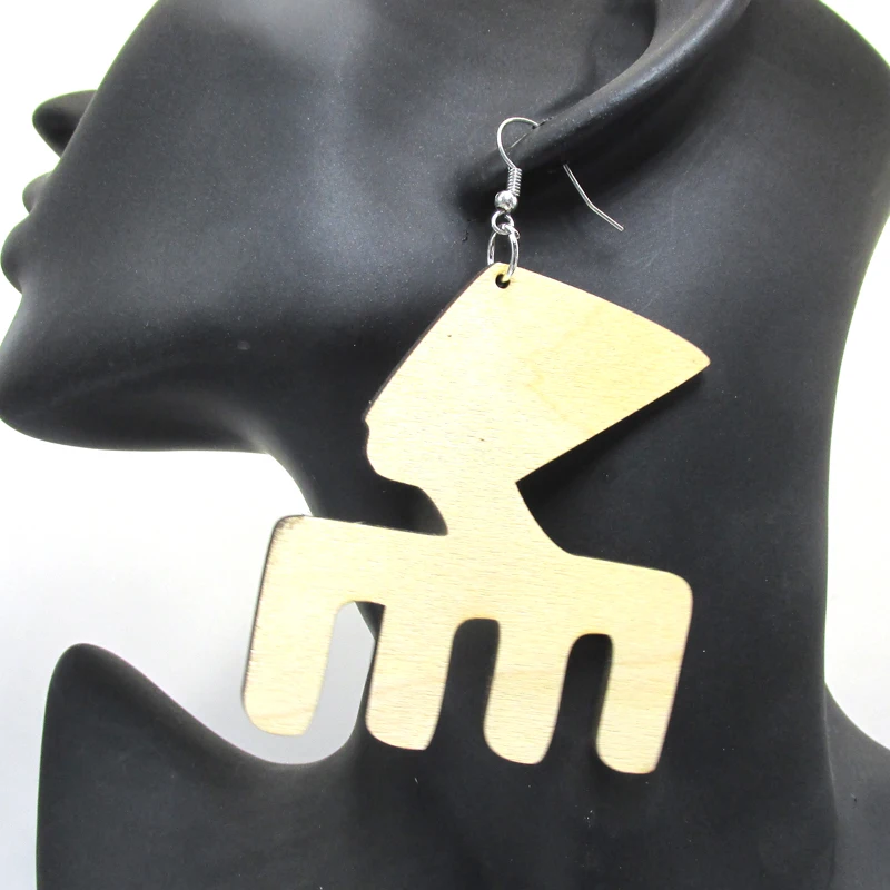 Бесплатная доставка! Деревянные серьги гребень Nefertiti|wooden earrings|earrings free shippingwooden comb