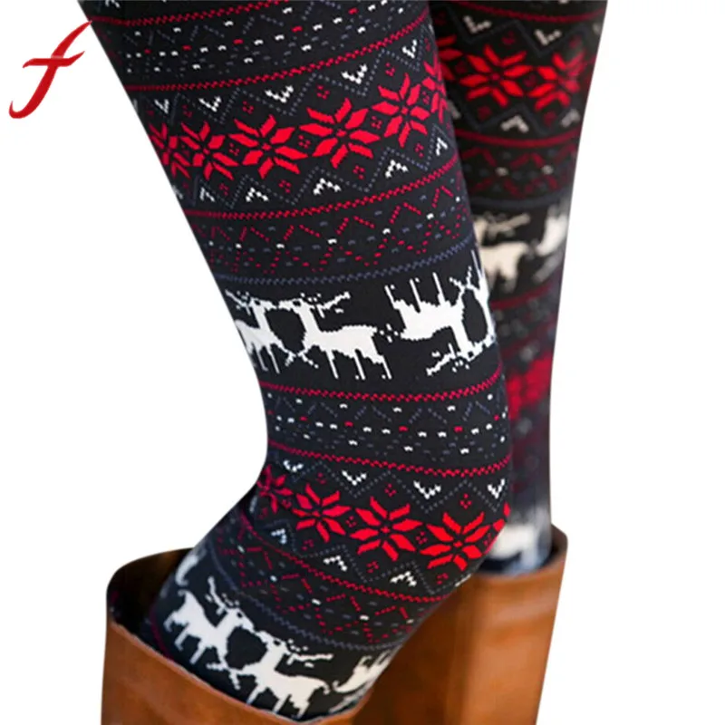 Леггинсы Feitong женские с принтом|christmas leggings|leggings for womenpant legging |