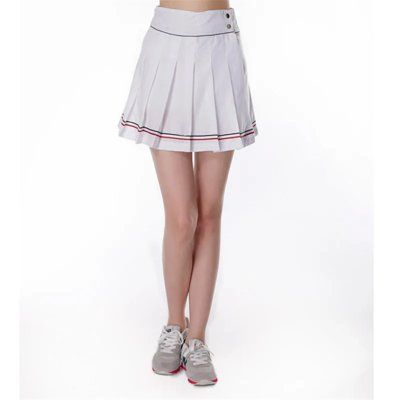 Спортивная юбка в студенческом стиле, Женская плиссированная теннисная юбка, Спортивная юбка, юбки для игр для девочек с безопасными штанами