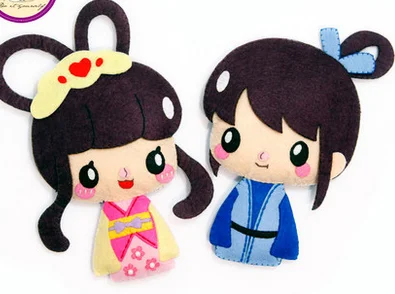 

For fans Cartoon doll ornaments Fabric Felt kit Non-woven cloth Craft DIY Sewing set Handwork Material DIY needlework supplies