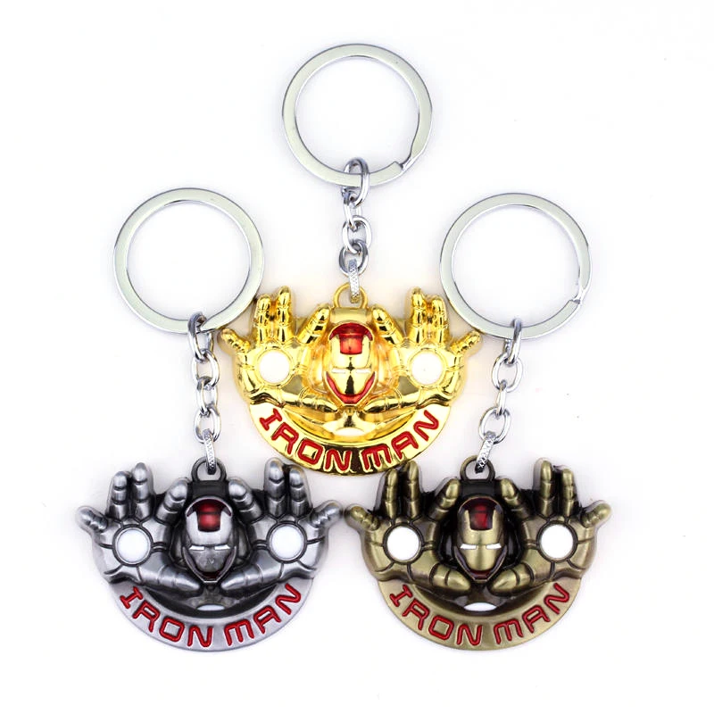 

MQCHUN Fashion Movie Jewelry Marvel Comics Iron Man Hand Metal Keychain Super Hero The Avengers Keyring Pendant For Men Women