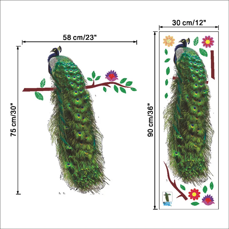 3D Съемный сломанный Павлин наклейки на стену для гостиной спальня ПВХ самоклеющиеся обои домашний декор водоотталкивающие обои наклейка