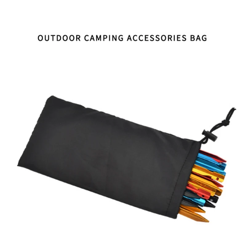 Outdoor Camping Hiking Gadget Pouch Durable Portable Tent Stake Pegs Bag Enhanced Drawstring Closure Storage Bag hot