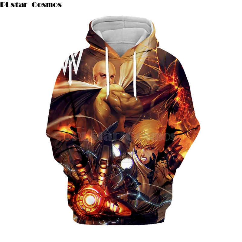 PLstar Cosmos новинка 2019 японское аниме One Punch man Saitama Oppai 3d толстовки с капюшоном длинным