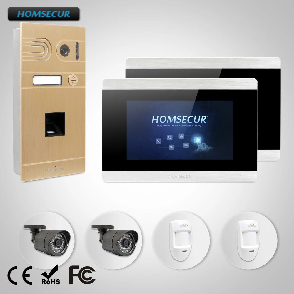 HOMSECUR 7\ Video Door Phone Intercom System CCTV Camera Motion Detection Alarm Function for Home Security BC061-G + BM715-S