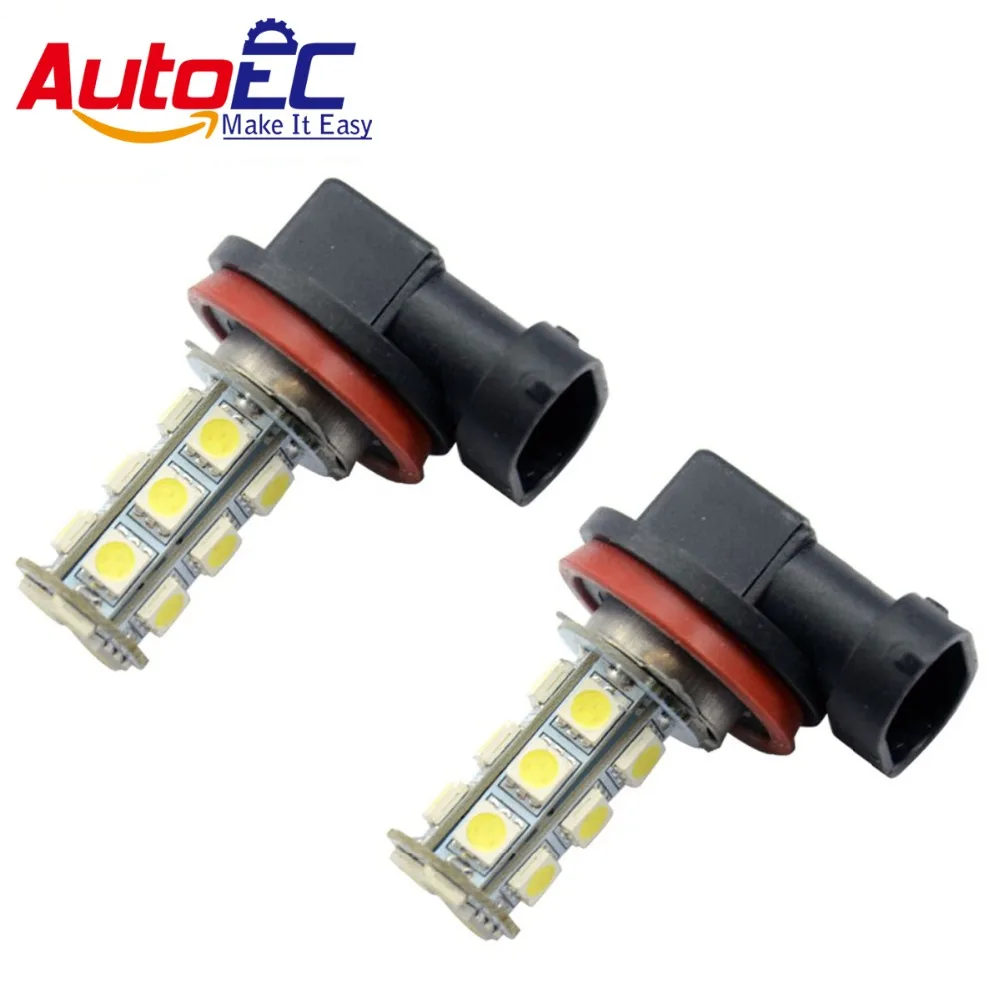 AutoEC H11 противотуманных фар Светодиодные лампы 18 SMD 5050 Автомобильные передние противотуманные фары свет фар Светодиодная лампа 12 V белого и синего цвета 30 шт./лот