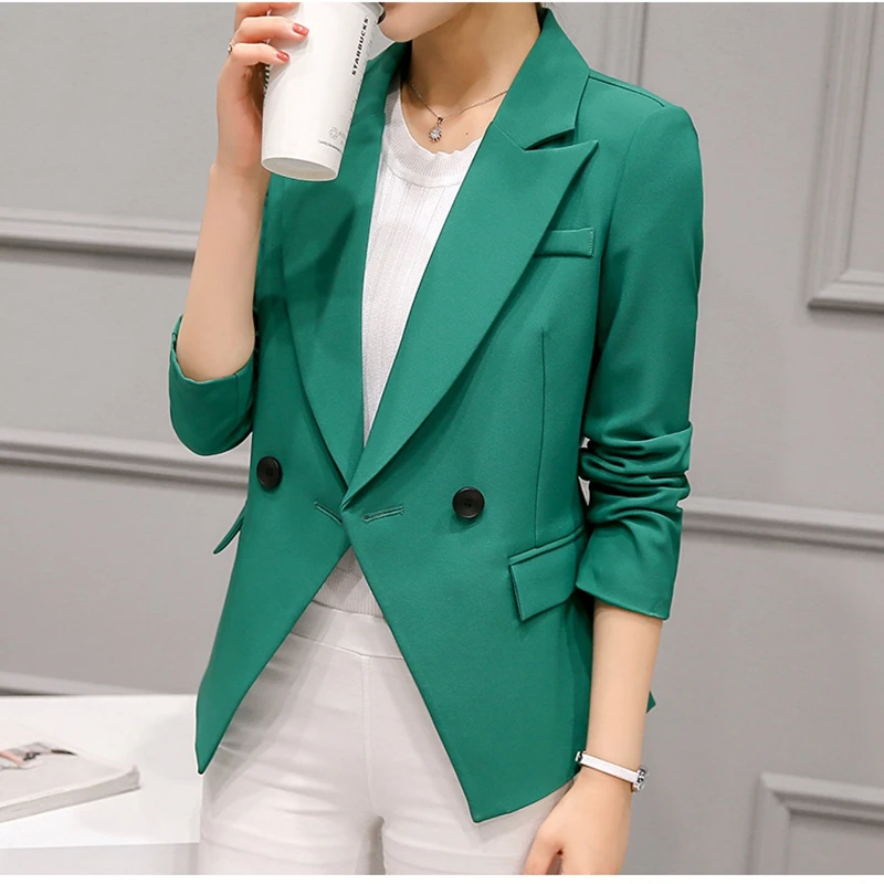 2018 новые женские офисные костюм пиджаки Мода двойной Button Blazer Для женщин пиджак