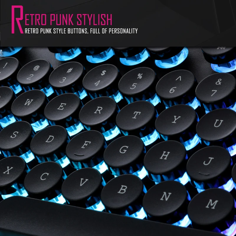IMice Gaming Keyboard Steam Punk 104 клавиши с подсветкой клавиатуры проводной USB Водонепроницаемый механическое чувство Steam Punk Gamer клавиатура
