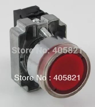 Momentary Red Flat Pushbutton With Pilot lamp AC/DC 24V 1N/O 22MM Spring Return | Обустройство дома