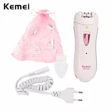 Kemei Women Epilator Hair Remover Mini Rechargeable Professional Electric Female Depilatory Use For Full Body Travel Essentials kemei 6in1 epilator women electric remover cleansing epilation bikini body depilatory female shaver kit facial massager beauty