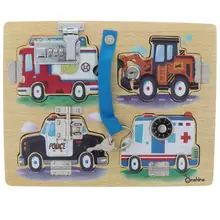 Wooden Lock Board Puzzle Hand-eye Coordination Montessori Early Learning Educational Toys Birthday Gift for Children Kids