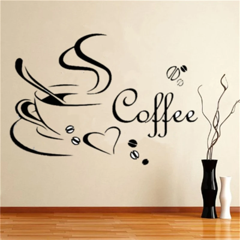 Kitchen Wall Sticker Coffee Friends Quote Decal Cafe Shop Dining Art