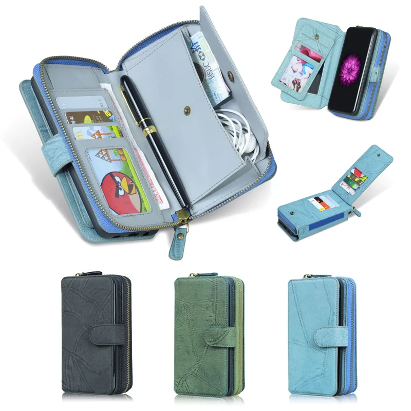 

For the case of LG Stylo4 detachable PU leather zipper purse case is case LG G8 V40 large capacity mobile phone leather case