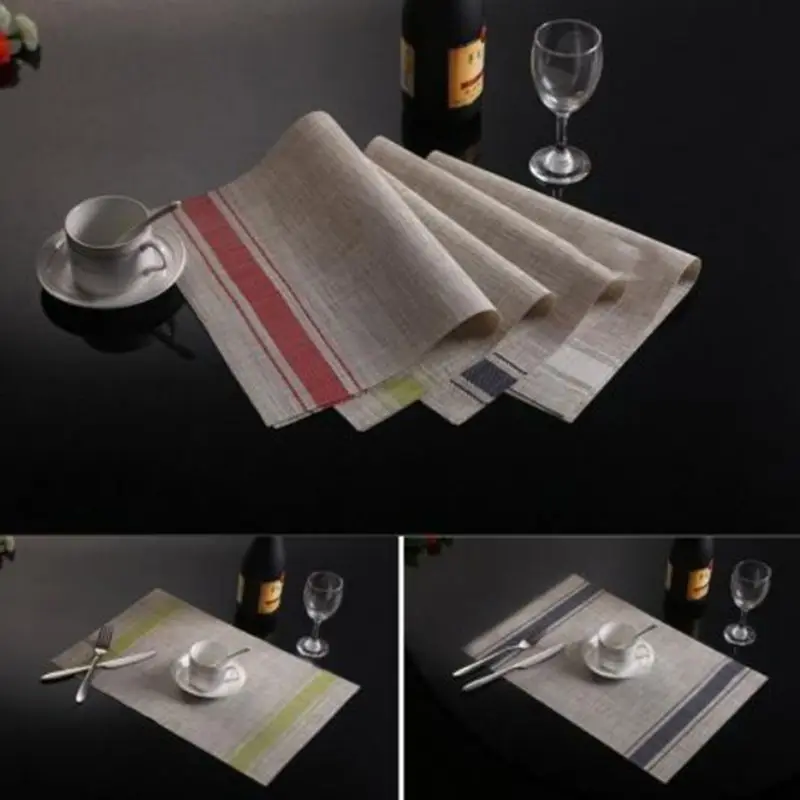 

4pcs Tables Creative Mats Bowl Placemats Dining Room Pad Mats Mug Cup Dishes drink tablecloth posavasos 48x33cm
